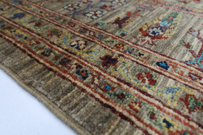 194 x 300 cm | Oriental Floral gray Afghan Tribal Hand Knotted Wool Carpet