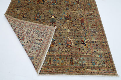 194 x 300 cm | Oriental Floral gray Afghan Tribal Hand Knotted Wool Carpet