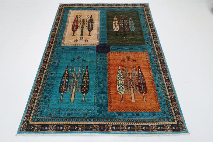 155 x 203 cm | Oriental tree of life Afghan Tribal Hand Knotted Wool Carpet