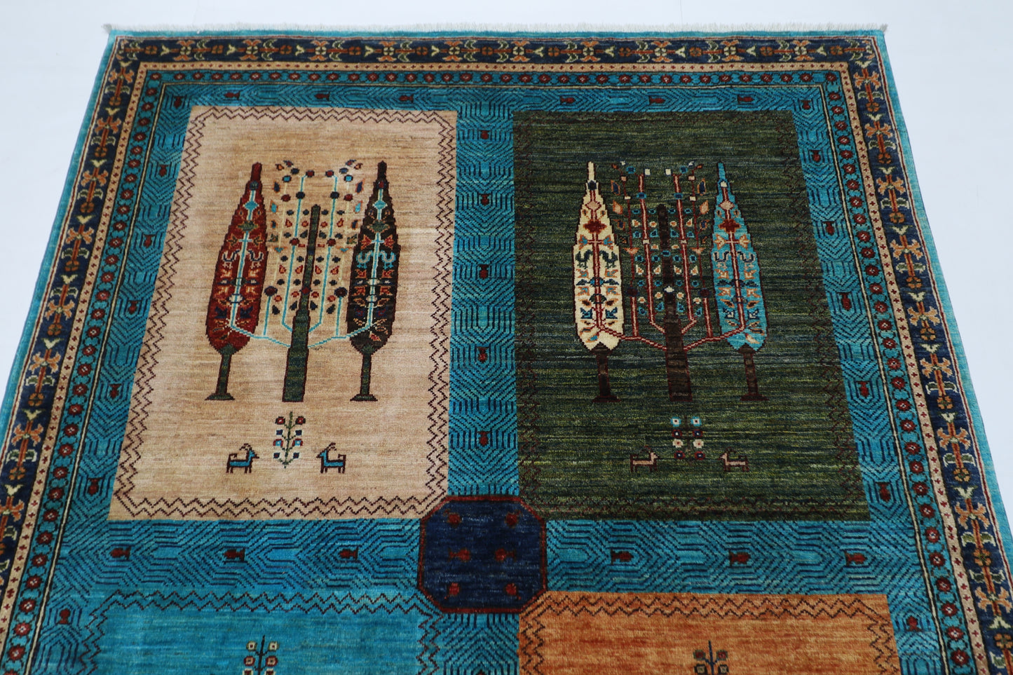 155 x 203 cm | Oriental tree of life Afghan Tribal Hand Knotted Wool Carpet