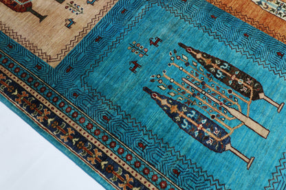 155 x 203 cm | Oriental tree of life Afghan Tribal Hand Knotted Wool Carpet