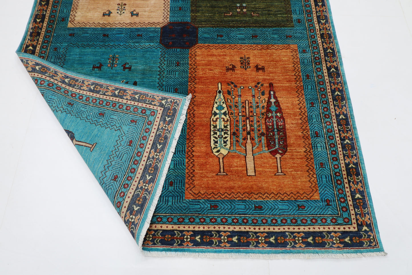 155 x 203 cm | Oriental tree of life Afghan Tribal Hand Knotted Wool Carpet