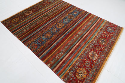 177 x 237 cm | Oriental turkish Shall Afghan Tribal Hand Knotted Wool Carpet