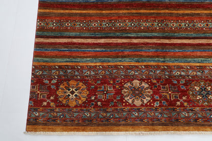 177 x 237 cm | Oriental turkish Shall Afghan Tribal Hand Knotted Wool Carpet