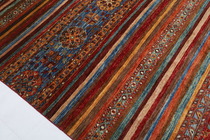 177 x 237 cm | Oriental turkish Shall Afghan Tribal Hand Knotted Wool Carpet