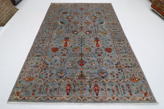 200 x 292 cm | Oriental sultani Gray Afghan Tribal Hand Knotted Wool Carpet