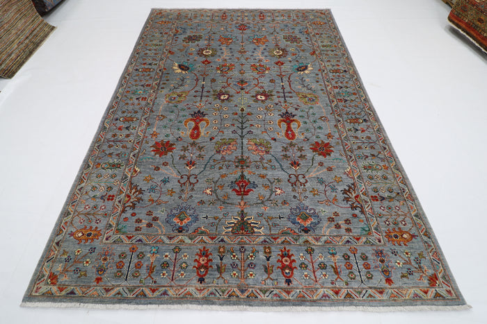 200 x 292 cm | Oriental sultani Gray Afghan Tribal Hand Knotted Wool Carpet