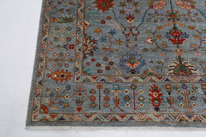 200 x 292 cm | Oriental sultani Gray Afghan Tribal Hand Knotted Wool Carpet