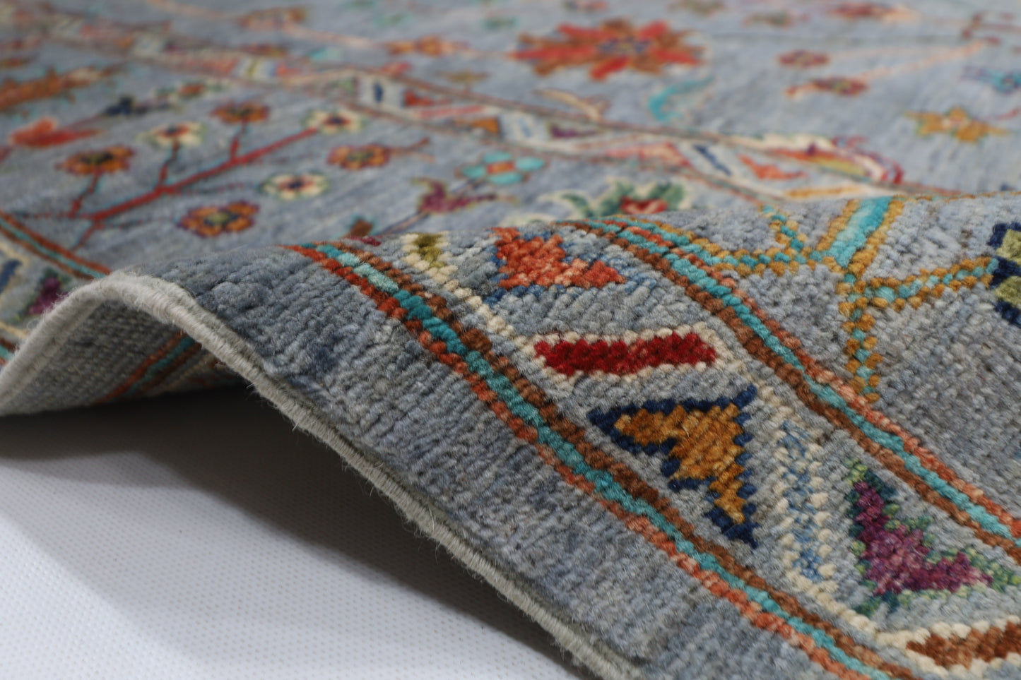 200 x 292 cm | Oriental sultani Gray Afghan Tribal Hand Knotted Wool Carpet