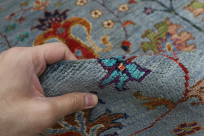 200 x 292 cm | Oriental sultani Gray Afghan Tribal Hand Knotted Wool Carpet