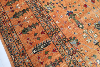 393 x 586 cm | Large Floral Afghan Veg Dye Wool carpet