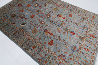 200 x 297 cm | Oriental Sultani Gray Area Rug Afghan Tribal Hand Knotted Wool Carpet