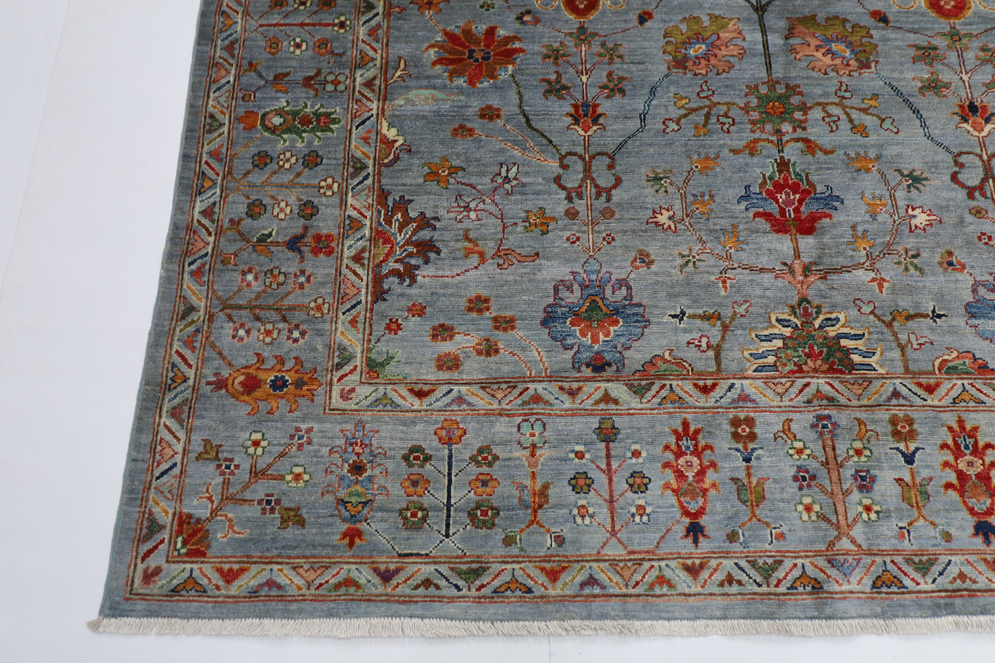 200 x 297 cm | Oriental Sultani Gray Area Rug Afghan Tribal Hand Knotted Wool Carpet