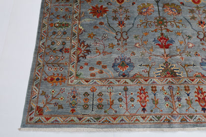 200 x 297 cm | Oriental Sultani Gray Area Rug Afghan Tribal Hand Knotted Wool Carpet