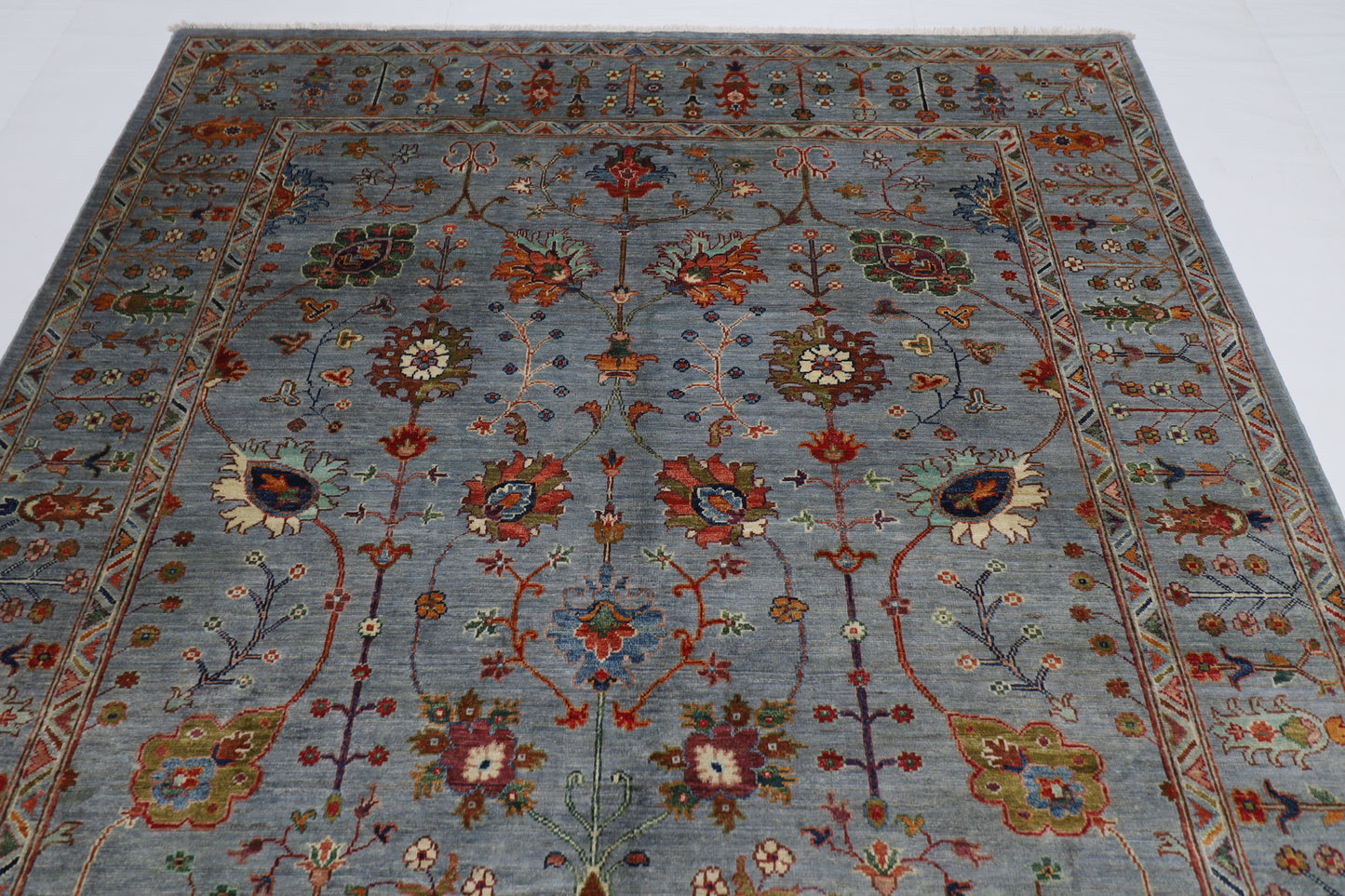 200 x 297 cm | Oriental Sultani Gray Area Rug Afghan Tribal Hand Knotted Wool Carpet