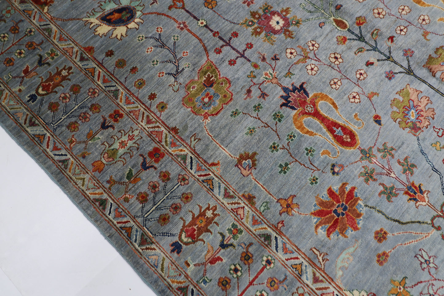 200 x 297 cm | Oriental Sultani Gray Area Rug Afghan Tribal Hand Knotted Wool Carpet