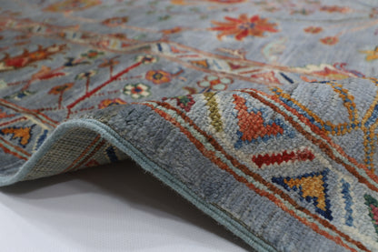 200 x 297 cm | Oriental Sultani Gray Area Rug Afghan Tribal Hand Knotted Wool Carpet
