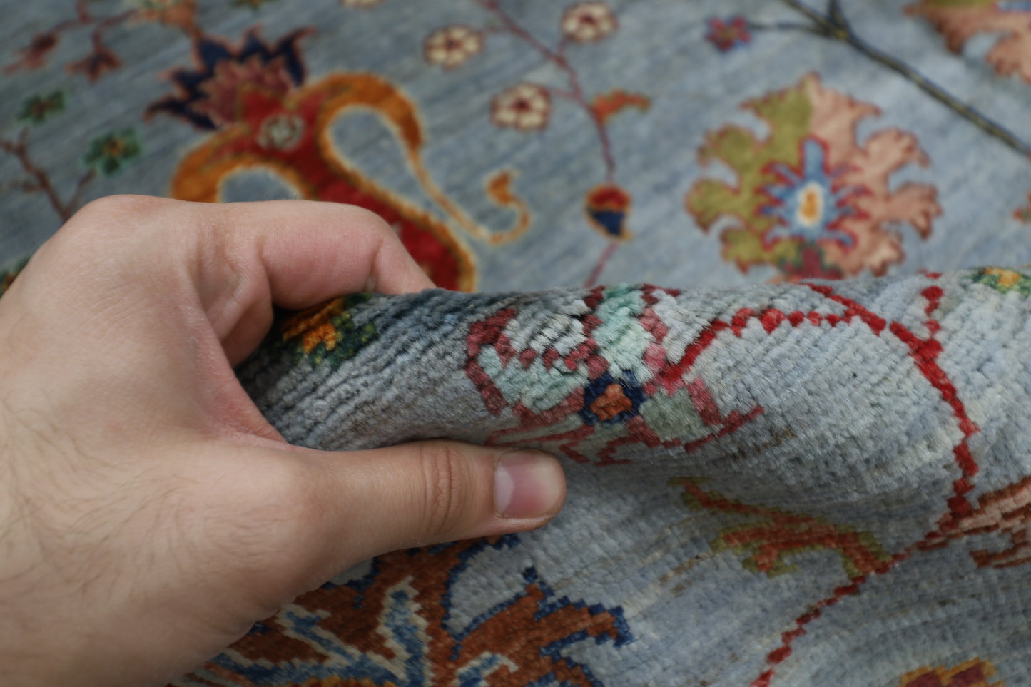 200 x 297 cm | Oriental Sultani Gray Area Rug Afghan Tribal Hand Knotted Wool Carpet