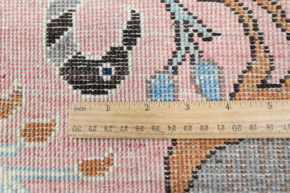 391 x 467 cm | Pink Birds Afghan Veg Dye Wool carpet