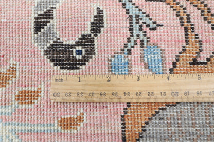 391 x 467 cm | Pink Birds Afghan Veg Dye Wool carpet