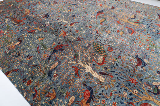 358 x 500 cm | Birds Afghan Veg Dye Wool carpet