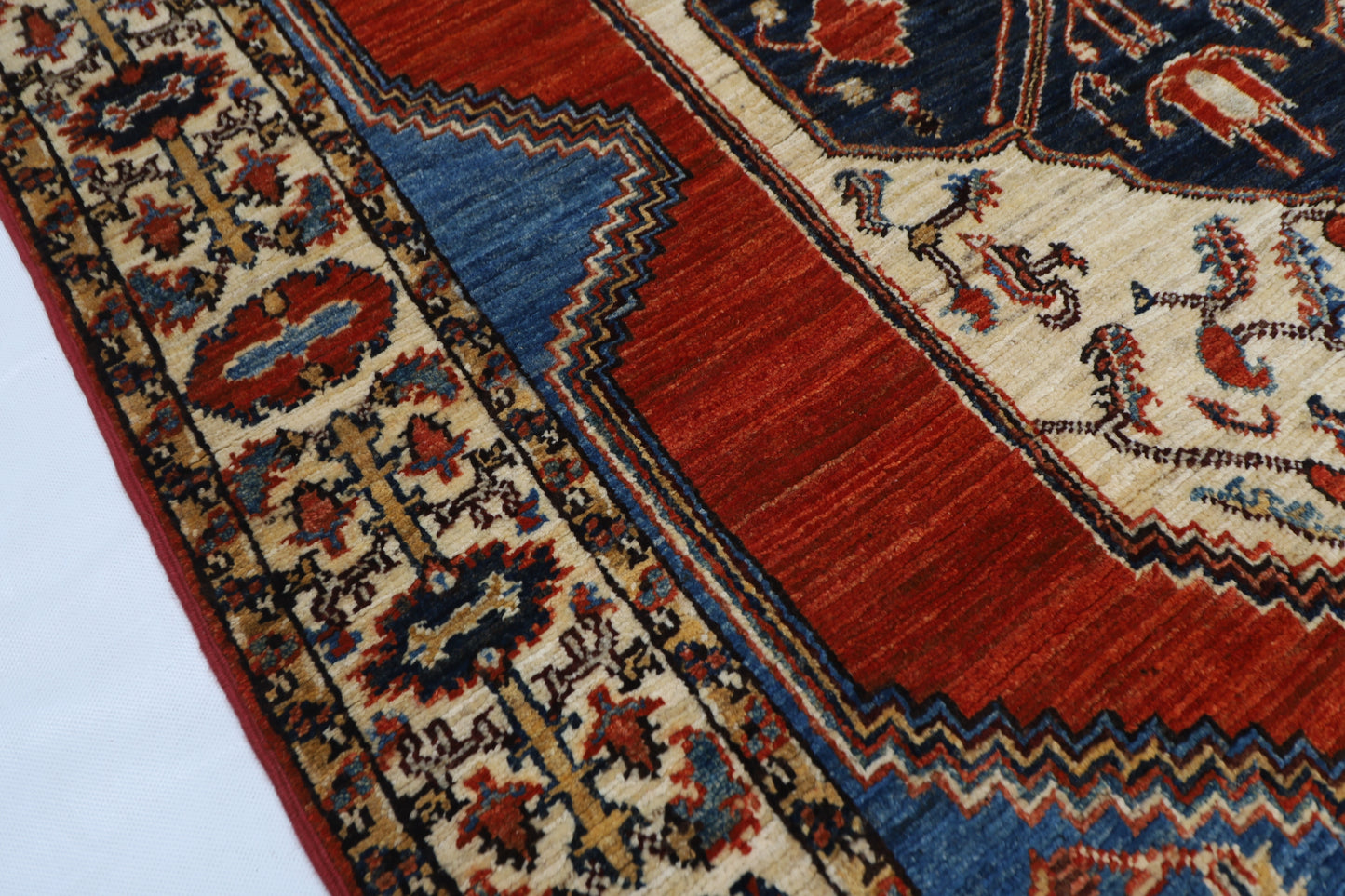 120 x 184 cm | Oriental heriz Red Area Rug Afghan Tribal Hand Knotted Wool Carpet