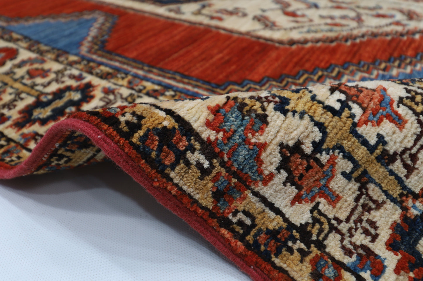 120 x 184 cm | Oriental heriz Red Area Rug Afghan Tribal Hand Knotted Wool Carpet