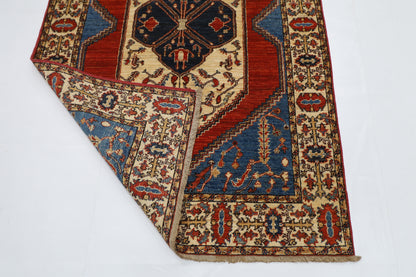 120 x 184 cm | Oriental heriz Red Area Rug Afghan Tribal Hand Knotted Wool Carpet