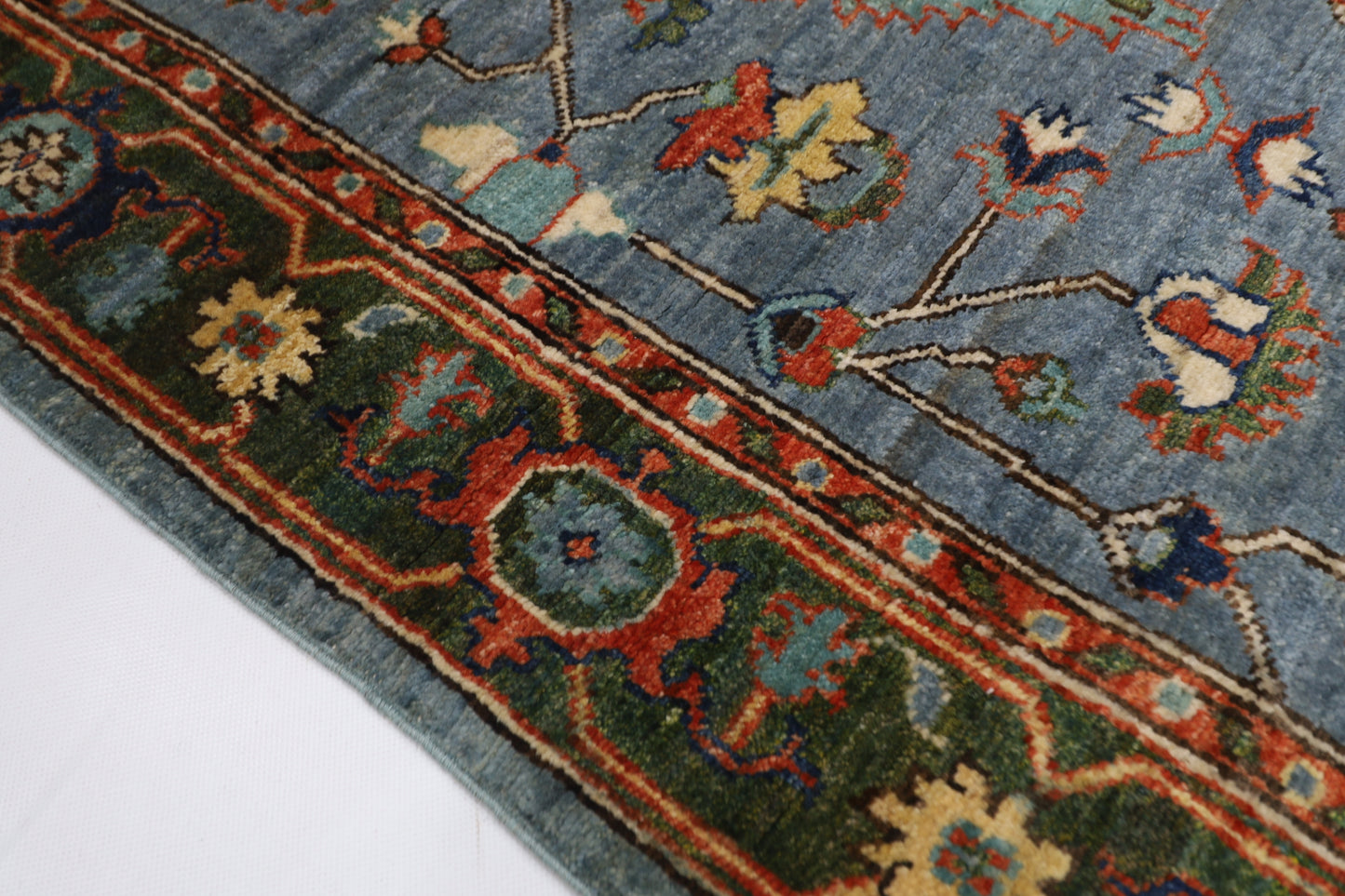 122 x 180 cm | Oriental Floral Gray Area Rug Afghan Tribal Hand Knotted Wool Carpet