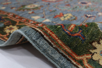 122 x 180 cm | Oriental Floral Gray Area Rug Afghan Tribal Hand Knotted Wool Carpet