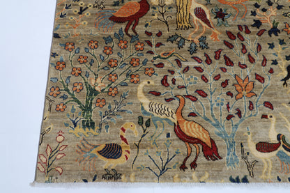 147 x 200 cm | Oriental birds Area Rug Afghan Tribal Hand Knotted Wool Carpet