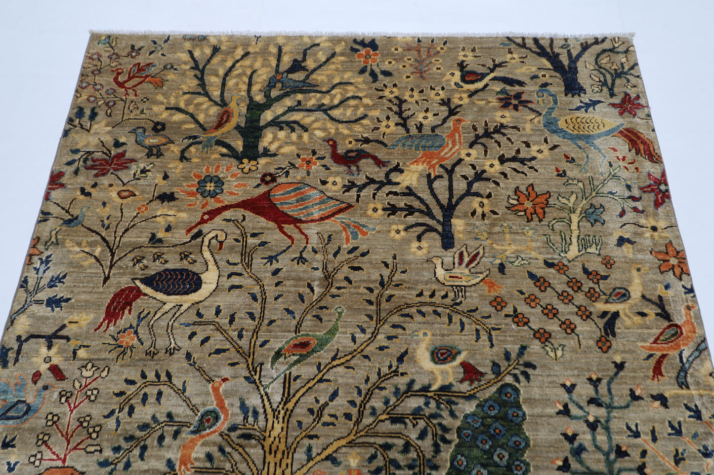 147 x 200 cm | Oriental birds Area Rug Afghan Tribal Hand Knotted Wool Carpet
