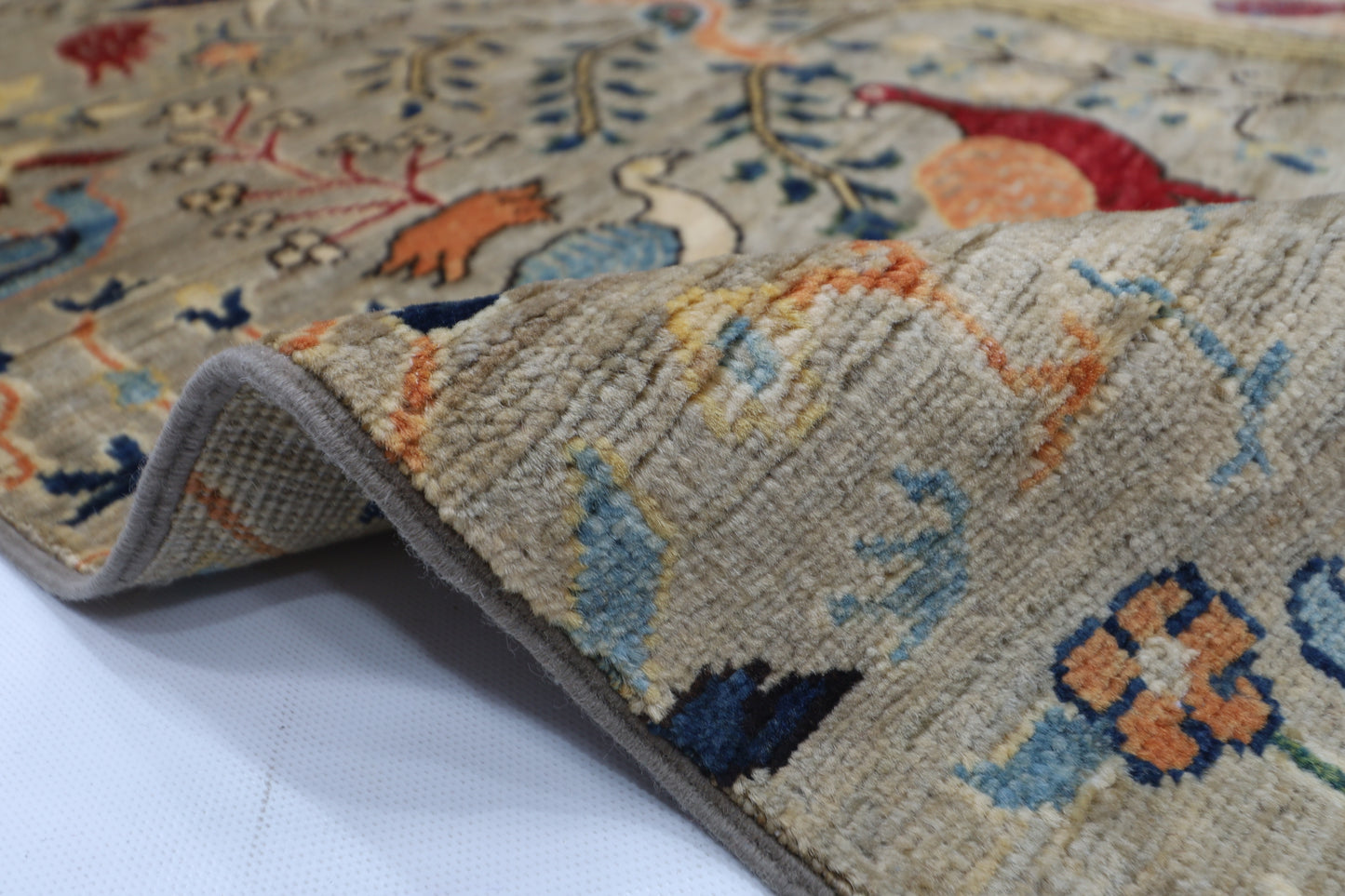 147 x 200 cm | Oriental birds Area Rug Afghan Tribal Hand Knotted Wool Carpet