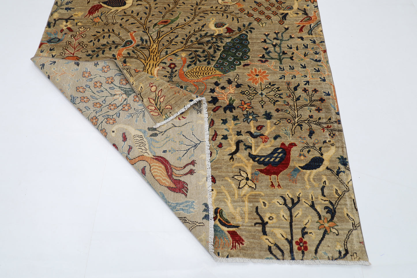 147 x 200 cm | Oriental birds Area Rug Afghan Tribal Hand Knotted Wool Carpet