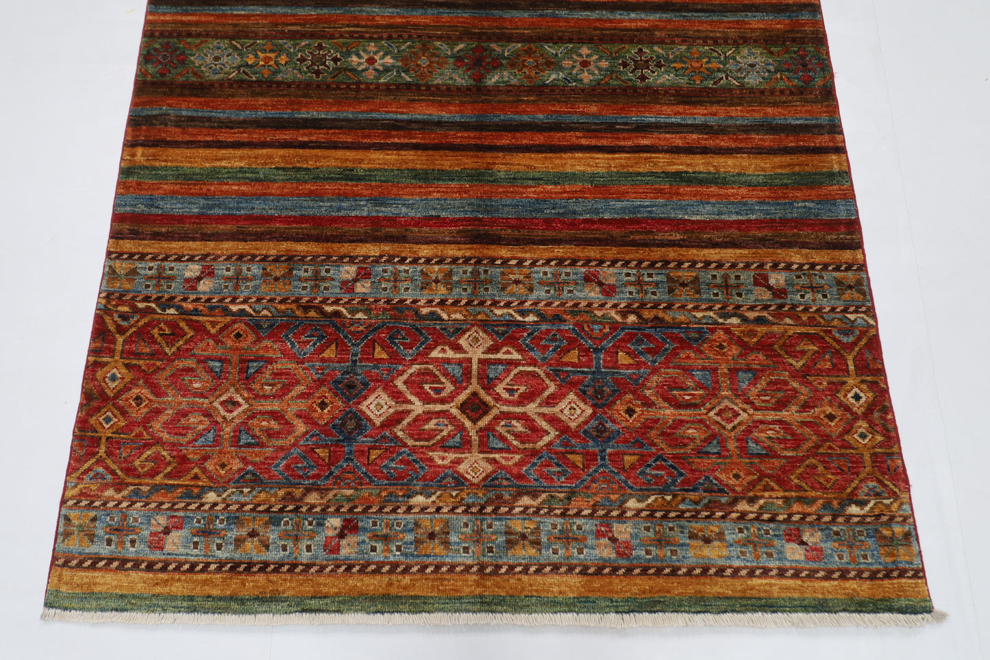 126 x 184 cm | Oriental Turkish Shall Area Rug Afghan Tribal Hand Knotted Wool Carpet