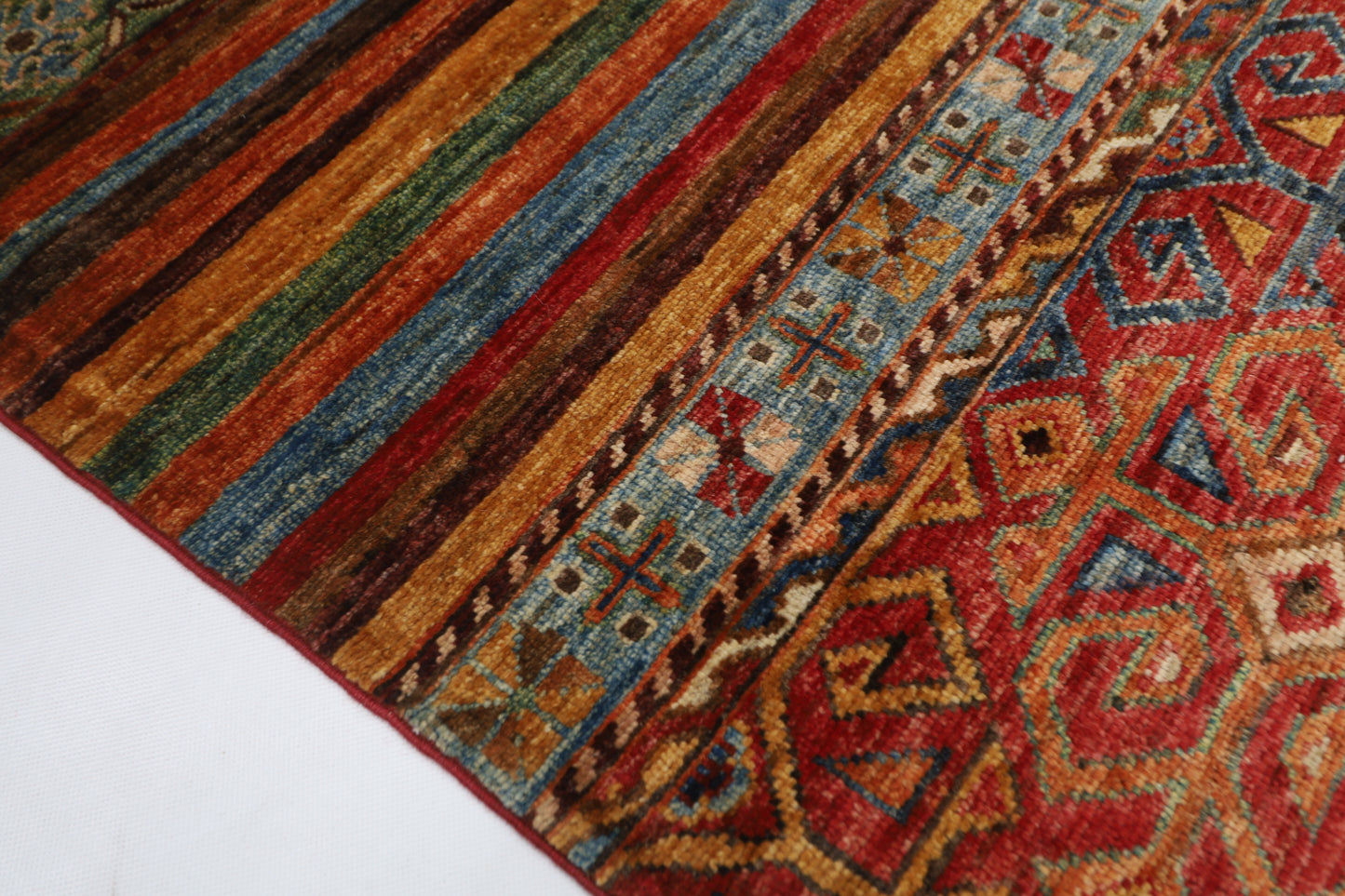 126 x 184 cm | Oriental Turkish Shall Area Rug Afghan Tribal Hand Knotted Wool Carpet