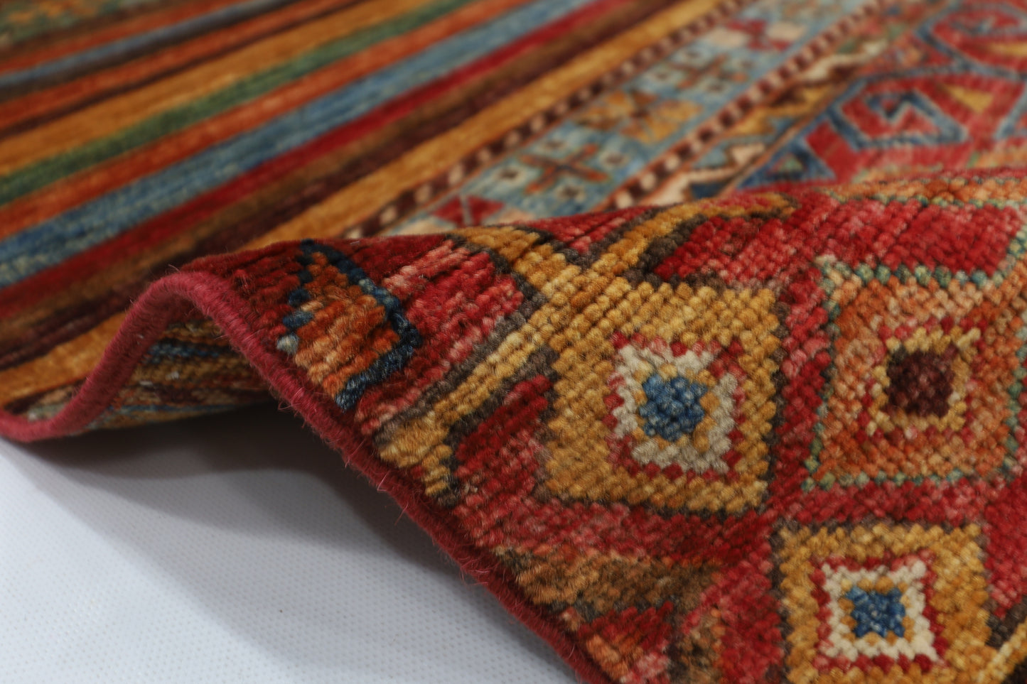 126 x 184 cm | Oriental Turkish Shall Area Rug Afghan Tribal Hand Knotted Wool Carpet