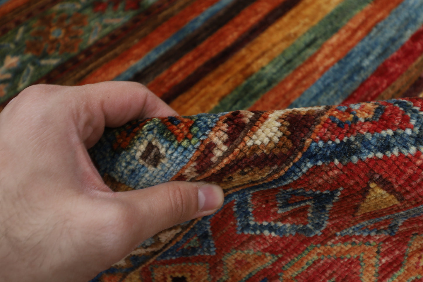 126 x 184 cm | Oriental Turkish Shall Area Rug Afghan Tribal Hand Knotted Wool Carpet