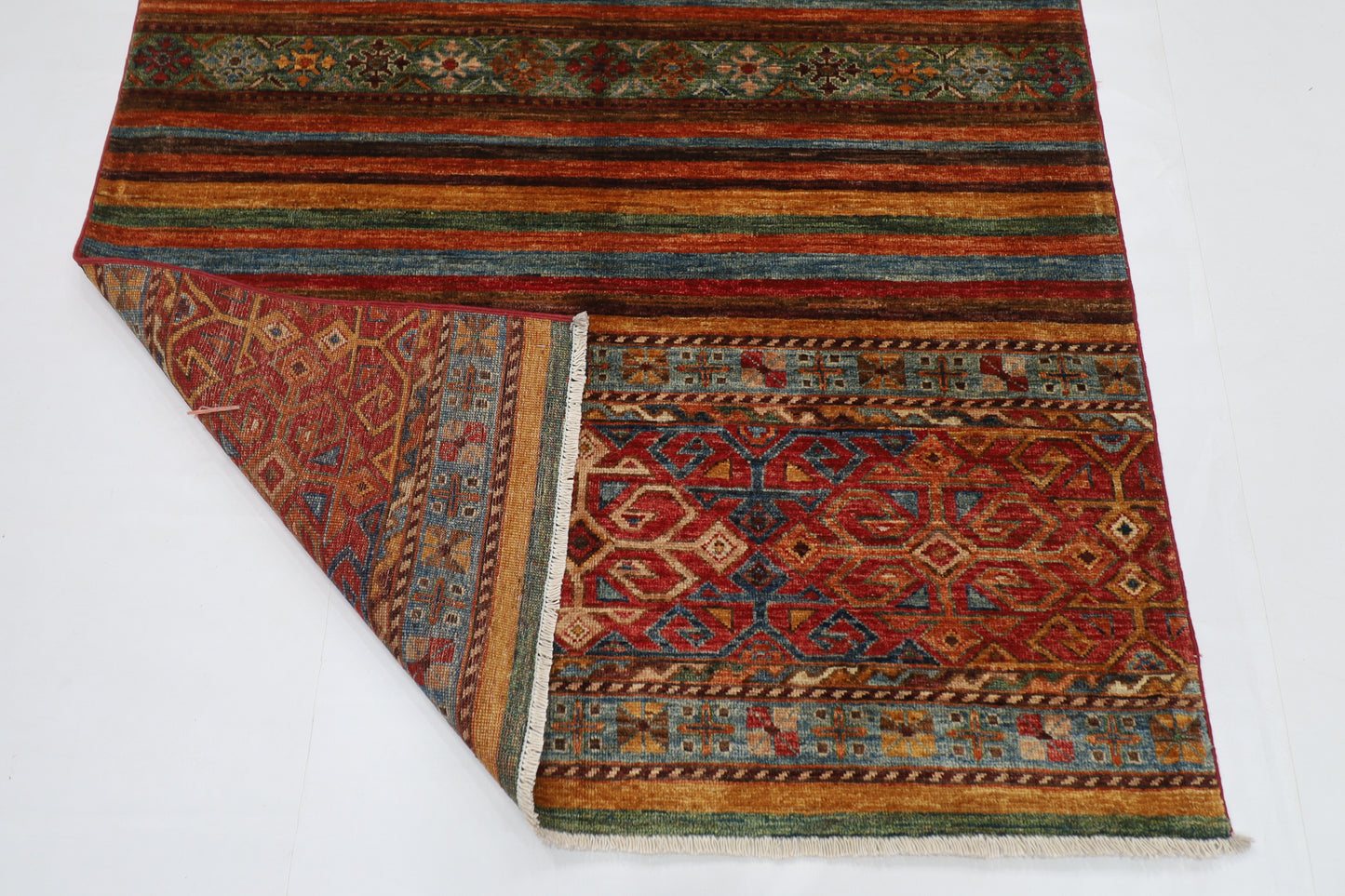 126 x 184 cm | Oriental Turkish Shall Area Rug Afghan Tribal Hand Knotted Wool Carpet