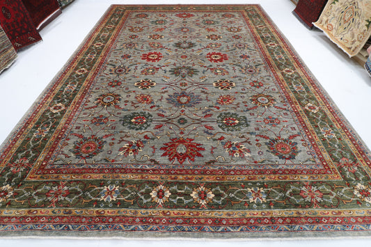 300 x 423 cm | Large Floral Hand Knotted veg Dye Wool Afghan Carpet