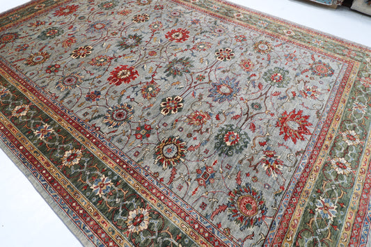 300 x 423 cm | Large Floral Hand Knotted veg Dye Wool Afghan Carpet