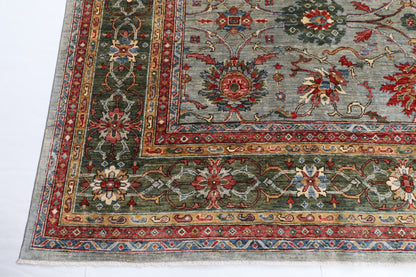 300 x 423 cm | Large Floral Hand Knotted veg Dye Wool Afghan Carpet