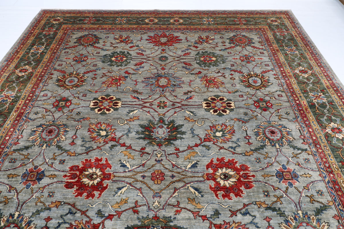 300 x 423 cm | Large Floral Hand Knotted veg Dye Wool Afghan Carpet