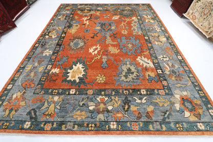 283 x 366 cm | Oushak design Hand Knotted veg Dye Wool Afghan Carpet