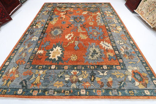 283 x 366 cm | Oushak design Hand Knotted veg Dye Wool Afghan Carpet
