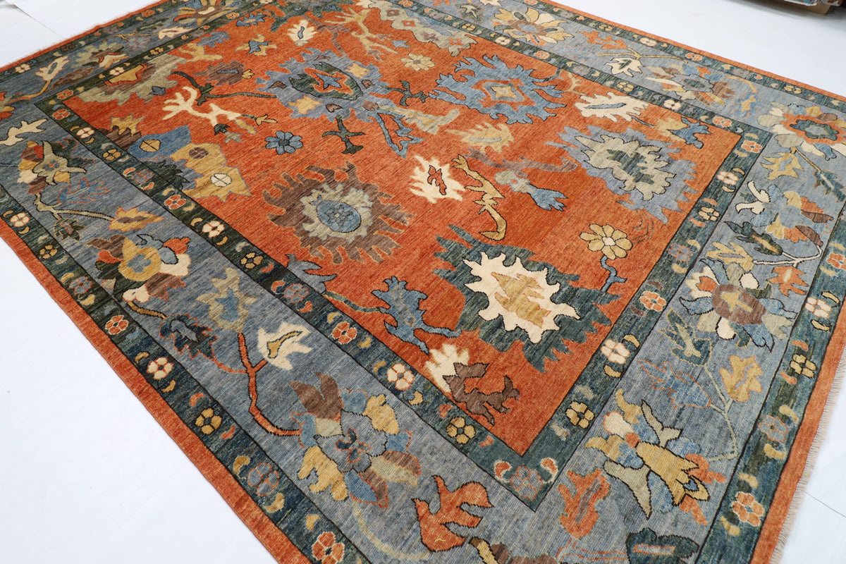 283 x 366 cm | Oushak design Hand Knotted veg Dye Wool Afghan Carpet