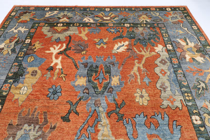 283 x 366 cm | Oushak design Hand Knotted veg Dye Wool Afghan Carpet