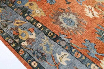 283 x 366 cm | Oushak design Hand Knotted veg Dye Wool Afghan Carpet