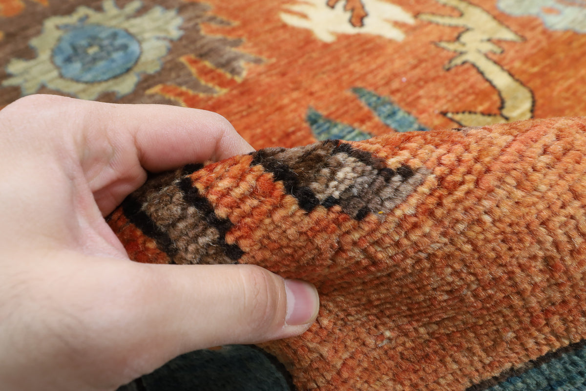 283 x 366 cm | Oushak design Hand Knotted veg Dye Wool Afghan Carpet