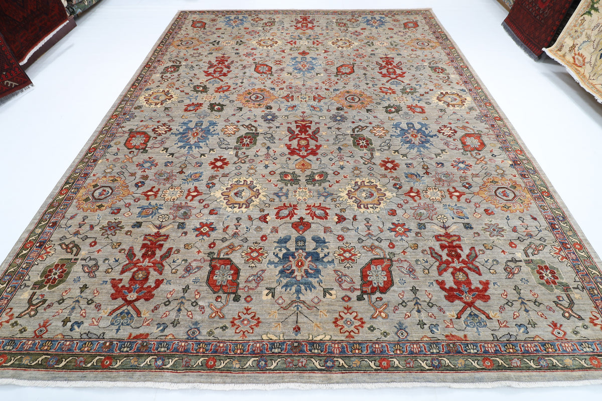 276 x 366 cm | Serapi design Hand Knotted veg Dye Wool Afghan Carpet